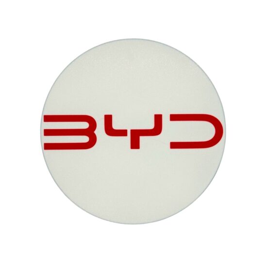 Runde BYD LED-Lampe mit Logo in rot weiß