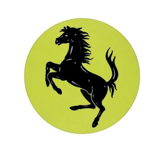 Runde Ferrari LED-Lampe mit Logo in schwarz gelb