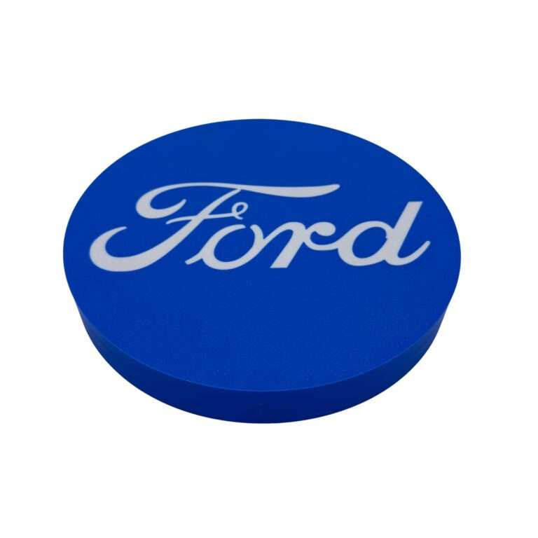 Runde Ford LED-Lampe mit Logo in blau weiß