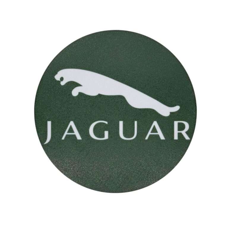 Runde Jaguar LED-Leuchte mit Logo in grün weiß