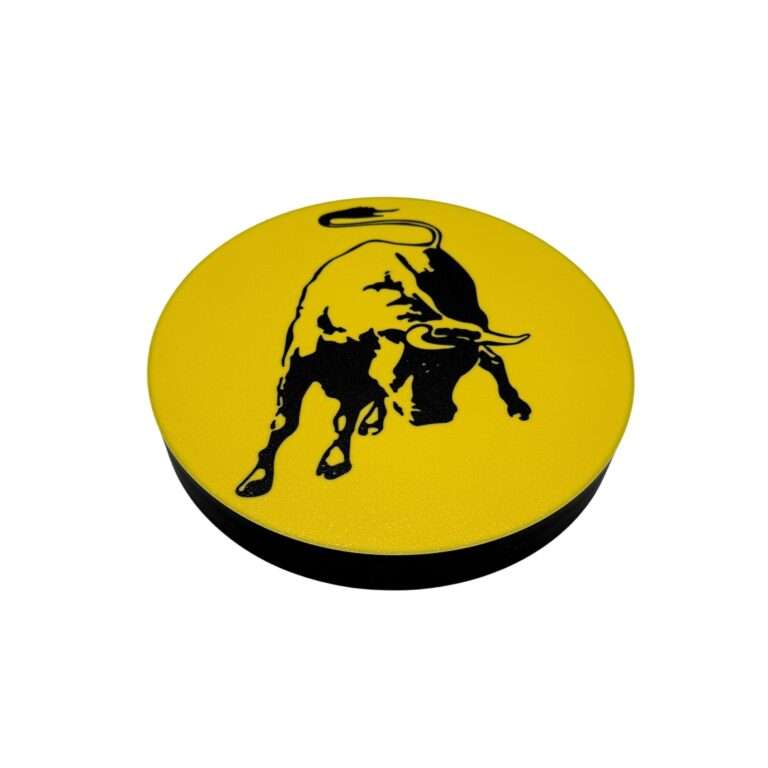 Runde Lamborghini LED-Leuchte mit Logo in gelb schwarz