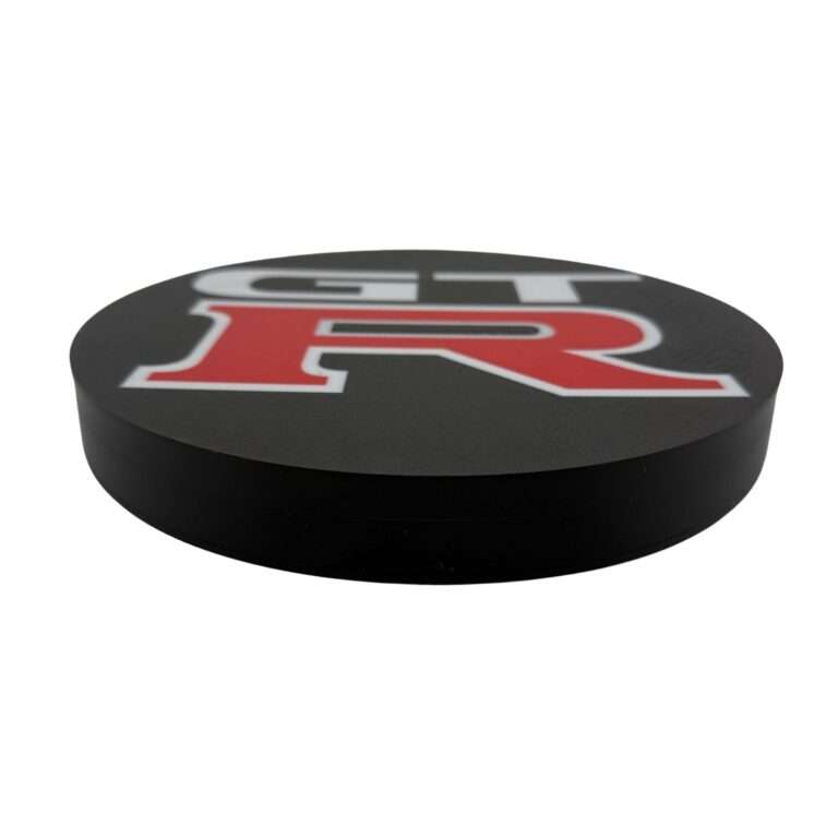 Runde Nissan GT-R LED-Lampe mit Logo in rot weiss schwarz